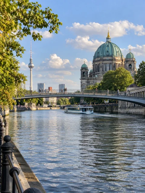 Berlin Cathedral beside the river.